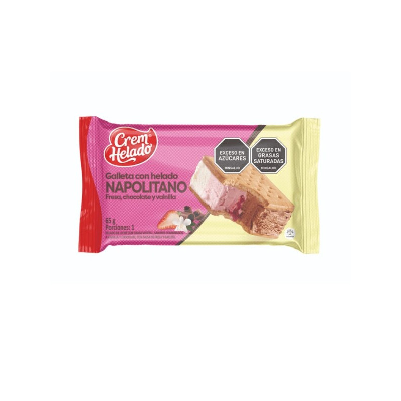 GALLETA CON HELADO NAPOLITANO