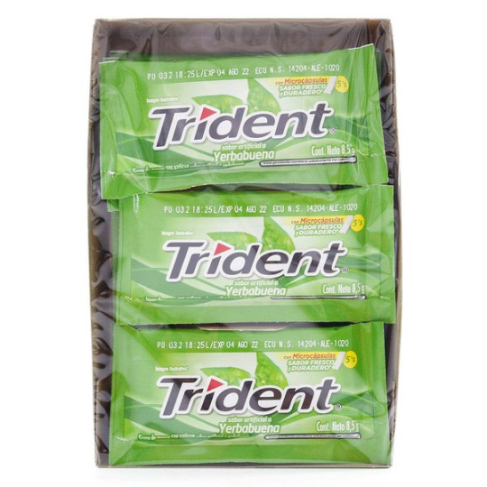 TRIDENT 5S YERBABPOS DISPLAY 18 UD 8.5G