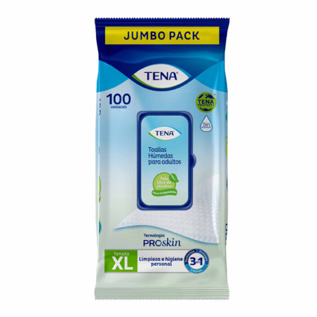 TOALLAS HUMEDAS TENA 3 EN 1 100 UNDS ECO          