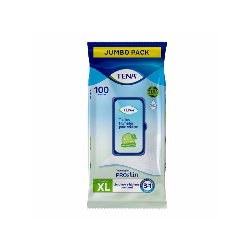 TOALLAS HUMEDAS TENA 3 EN 1 100 UNDS ECO          