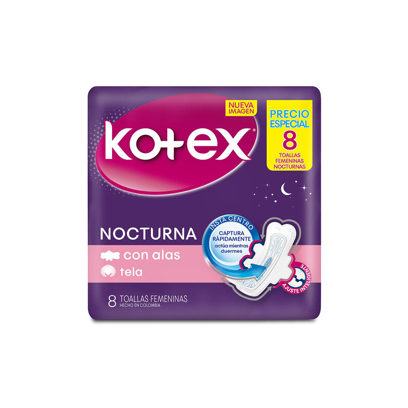 TOA.KOTEX NOCTURNA TELA 8 UND P.E