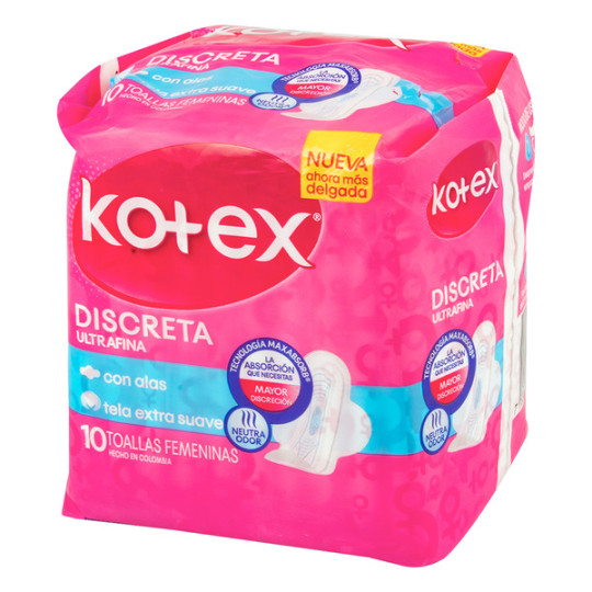 TOA.KOTEX DISCRETA TELA 10 UND                    
