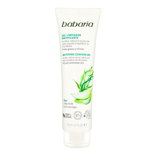 GEL BABARIA LIMPIADOR MATIFI.ALOE 150 ML