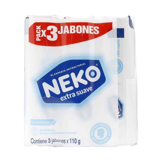 3 JABON ANTIBACT NEKO EXTRA SUAVE 110GRS          