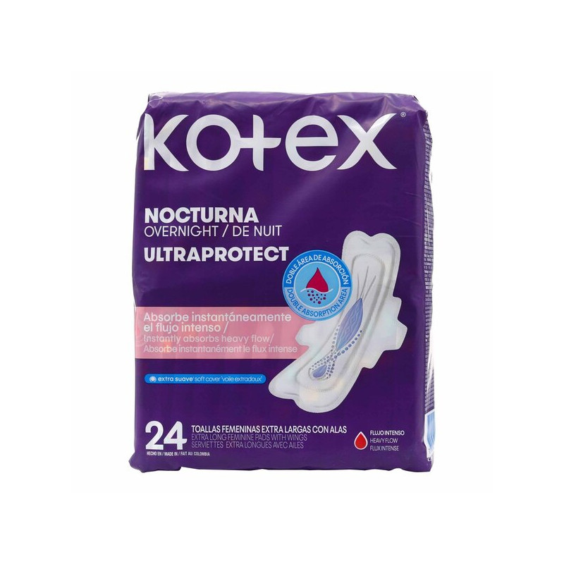 TOA.KOTEX NOCTURNA ULTRAPRTOTECT 24 UND           