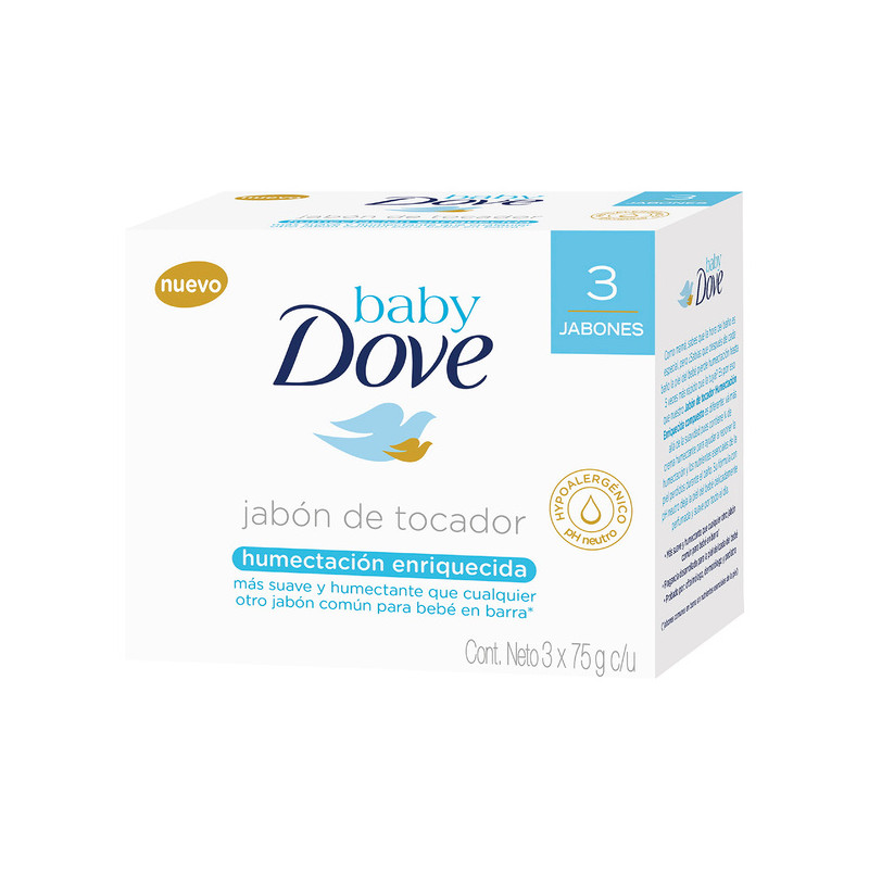 3 JABONES DOVE BABY HUMECTACI.ENRI.75 GR