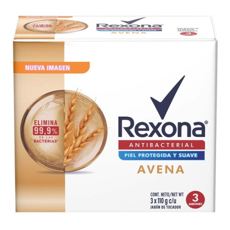 3 JABONES REXONA ANTIBAC.AVENA 110 G