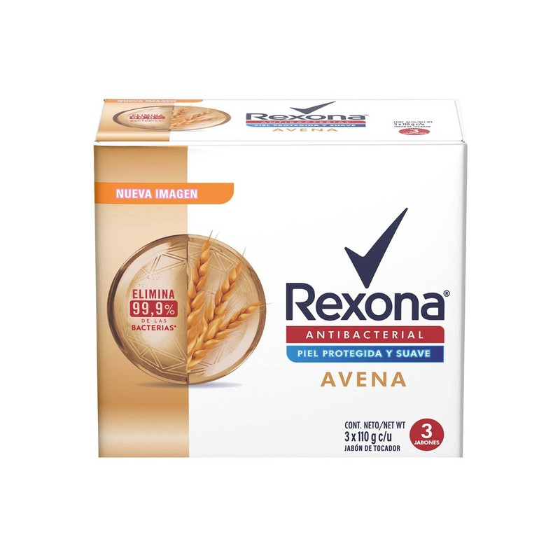 3 JABONES REXONA ANTIBAC.AVENA 110 G