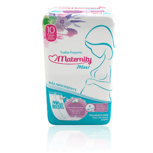 TOALLA MATERNITY POSPARTO MAXI 10 UND