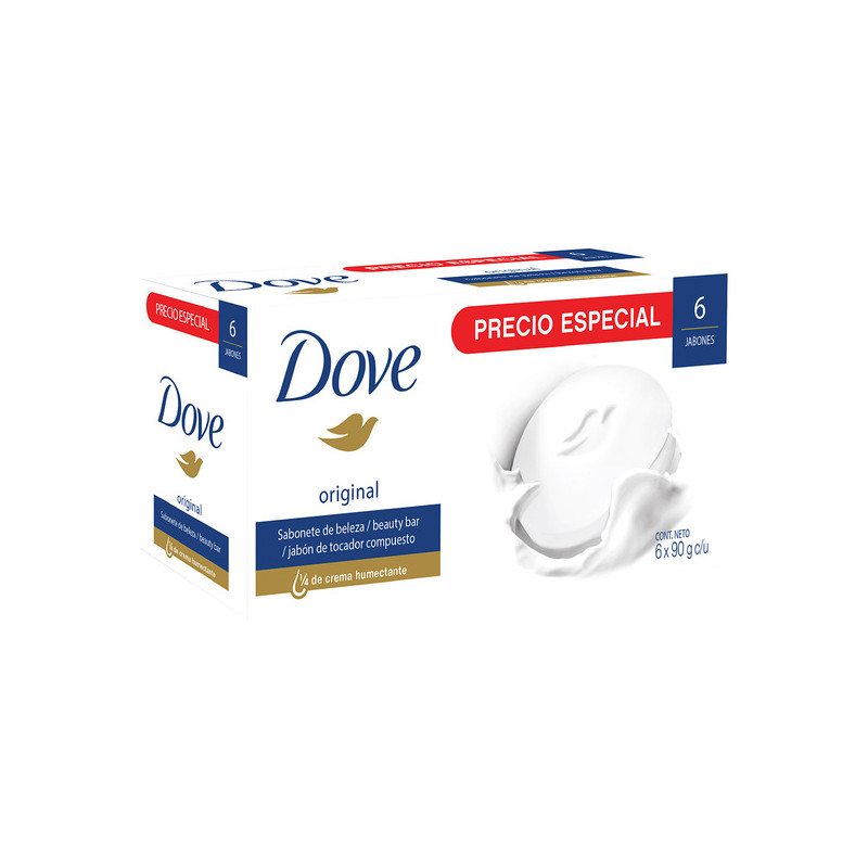 6 JAB.DOVE BLANCO 90 GR PG MENOS LL.MAS