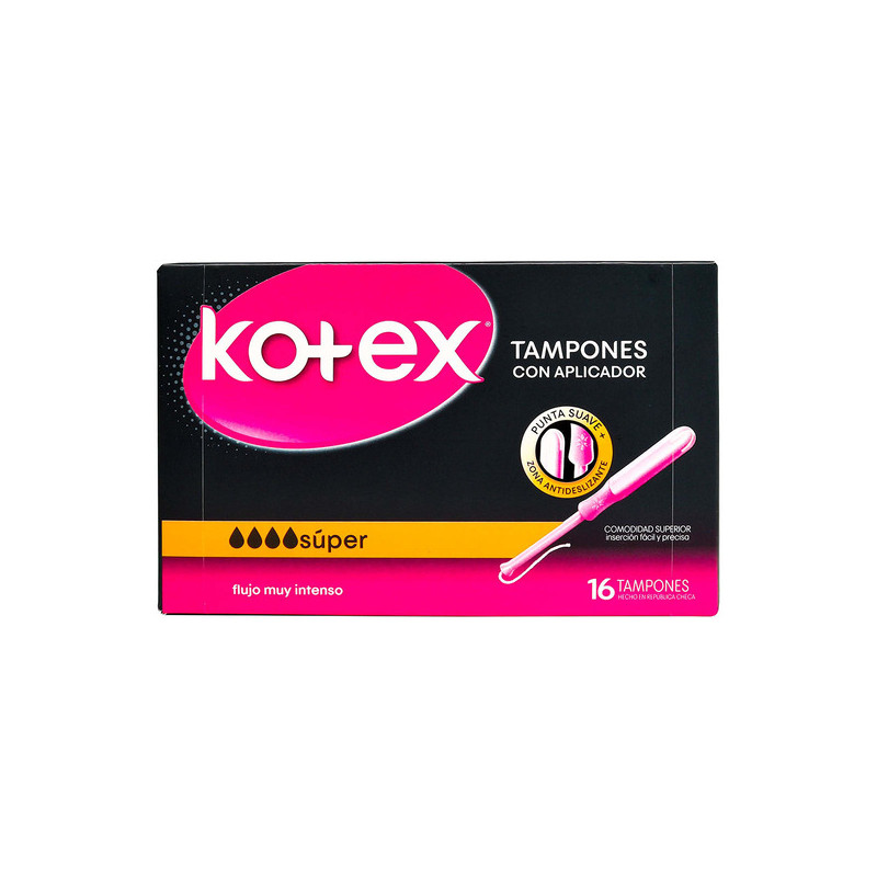 TAMPON KOTEX SUPER CON APLICADOR 16 UNDS