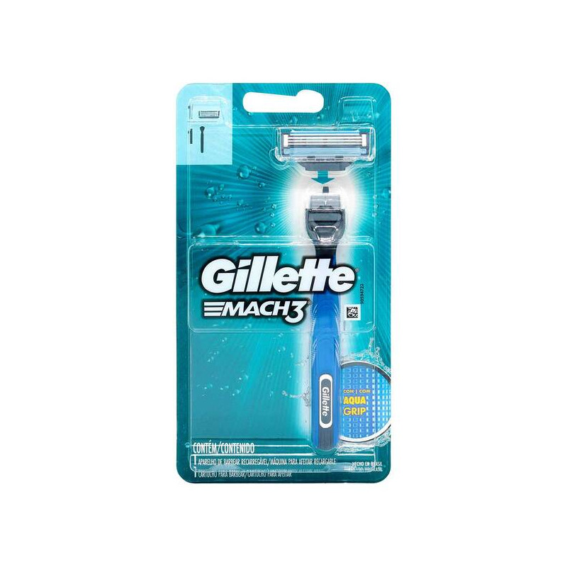 MAQ.AFEITAR GILLETTE MACH 3 AQUA GRIP