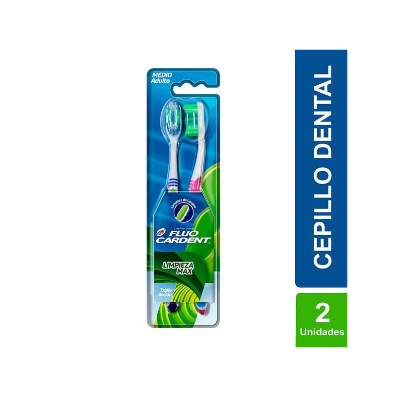 2 CEPILLO FLUOCARDENT LIMPIEZA MAX