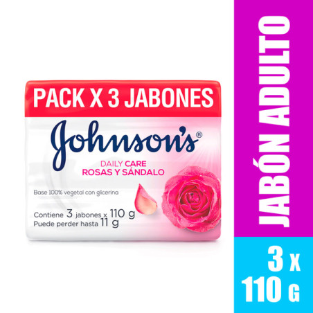3 JABON JJ ADULTO ROSAS Y SANDALO 110 GR