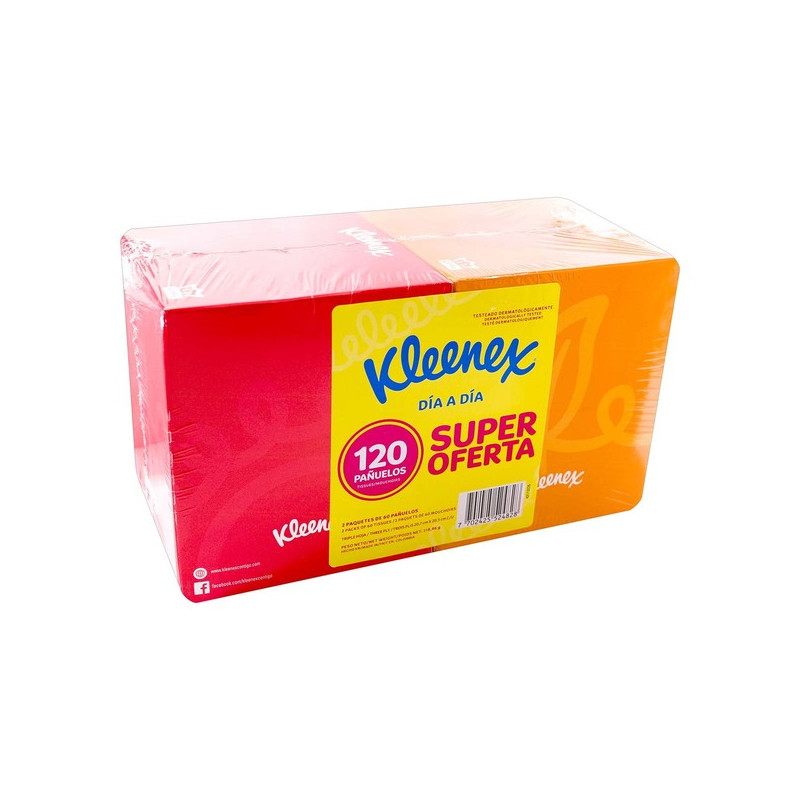 2 PANUELOS KLEENEX CUBO 60 UND