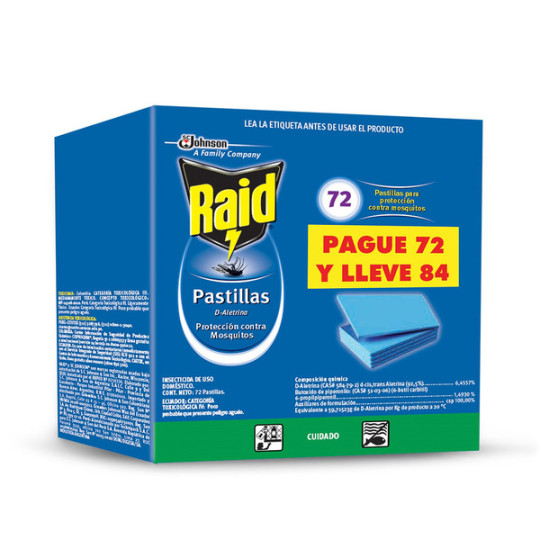 RAID PASTILLAS 72 UND GTS 12 PASTILLAS