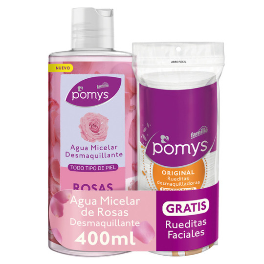 AGUA MICELAR ROSAS 400 ML GTS POMYS RUE.