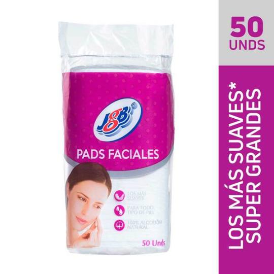 DISCOS FACIALES PADS JGB ALGODON 50 UND