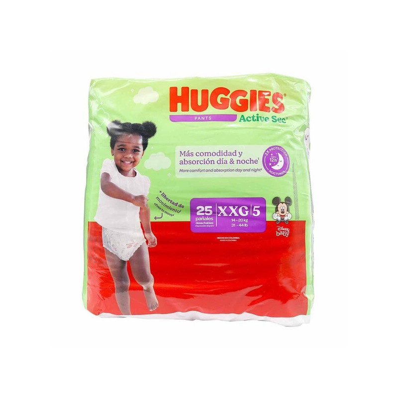 PAN.PANTS HUGG.ACTIVE SEC ET.5 XXG 25 UD