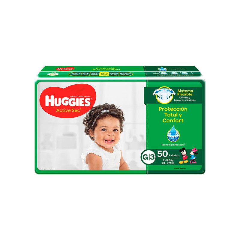 PAN.HUGGIES ACTIVE SEC ET.3 GDE 50 UND