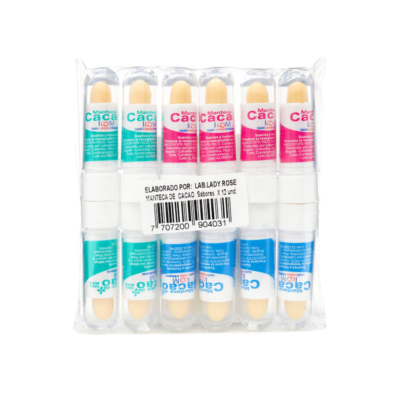 ( ) MANTECA DE CACAO LABIAL SABO 12 UND ICOM
