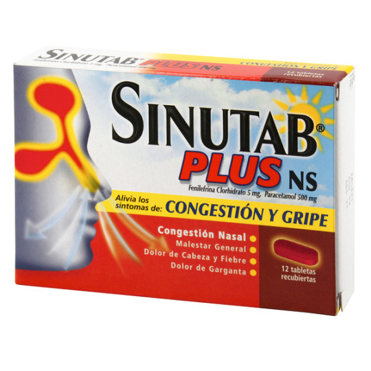 SINUTAB PLUS NS 12 TABLETAS