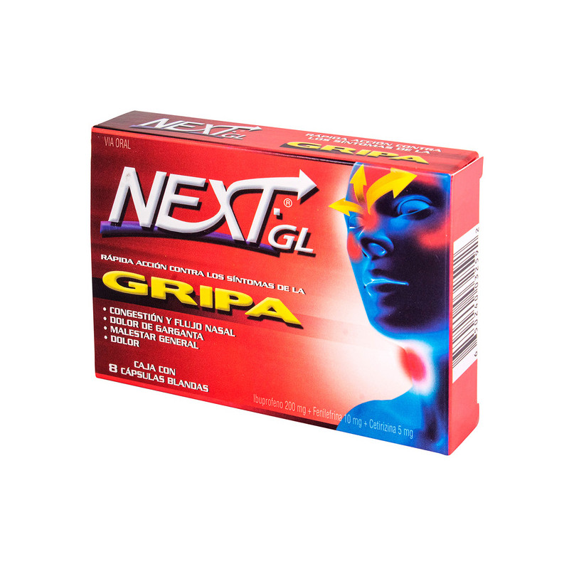 NEXT GL GRIPA 8 CAPSULAS BLANDAS(SF)