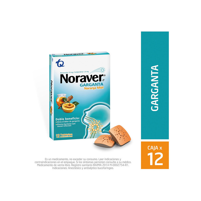 NORAVER PASTILLAS NARANJA MIEL 12 TBS