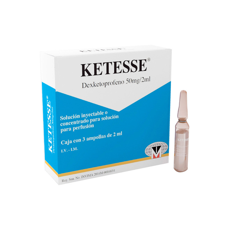 KETESSE 50 MG INYECTABLE 3 AMPOLLAS(3% )