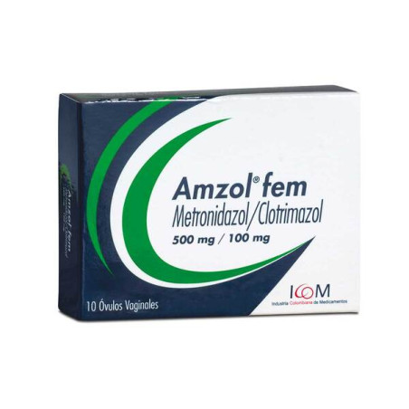 ( ) AMZOL FEM 500/100 MG 10 OVULOS ICOM