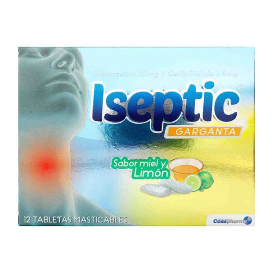 ( ) ISEPTIC MIEL LIMON CAJA 12 TABLETAS               