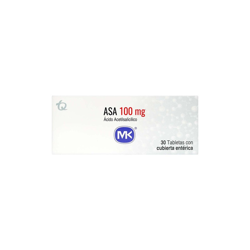 ASA 100 MG (CUBIERTA ENTERICA)  30 TBS MK