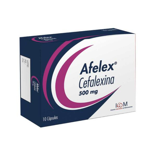 ( ) AFELEX 500 MG 10 CAPSULAS ICOM