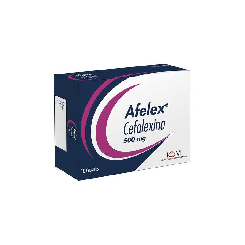 ( ) AFELEX 500 MG 10 CAPSULAS ICOM
