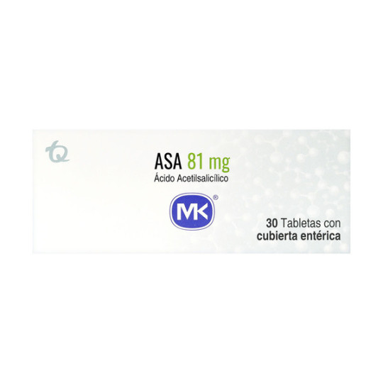 ASA 81 MG (CUBIERTA ENTERICA) 30 TBS MK