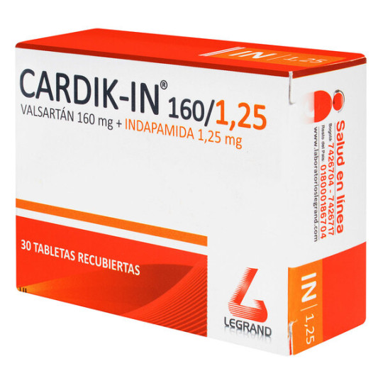 CARDIK-IN 160/1.25 MG 30 TABLETAS