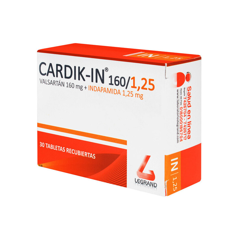 CARDIK-IN 160/1.25 MG 30 TABLETAS