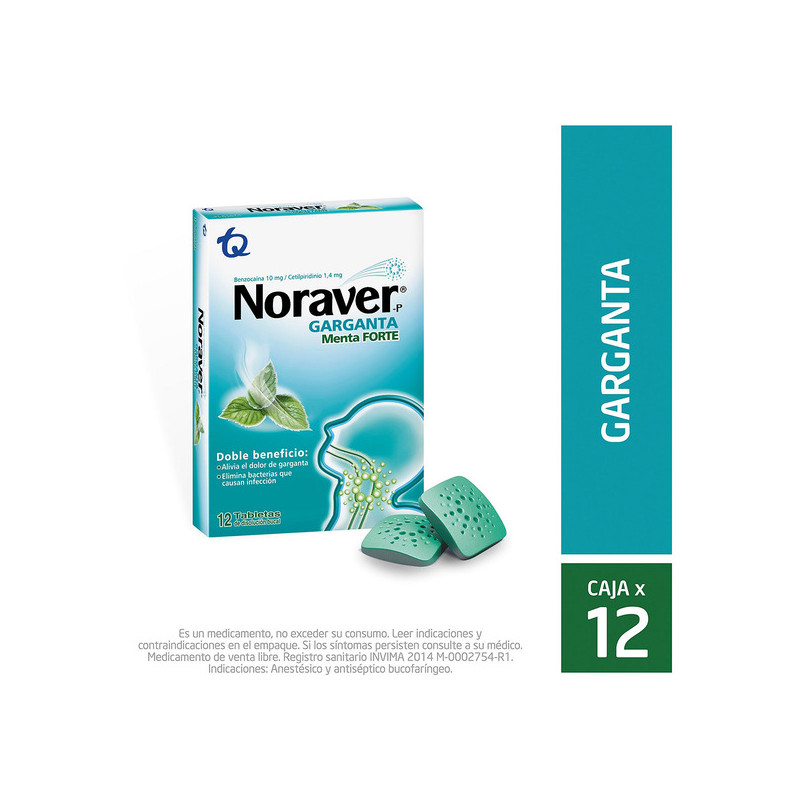 NORAVER PASTILLAS MENTA FORTE 12 TBS