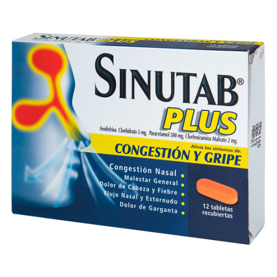 SINUTAB PLUS 12 TABLETAS