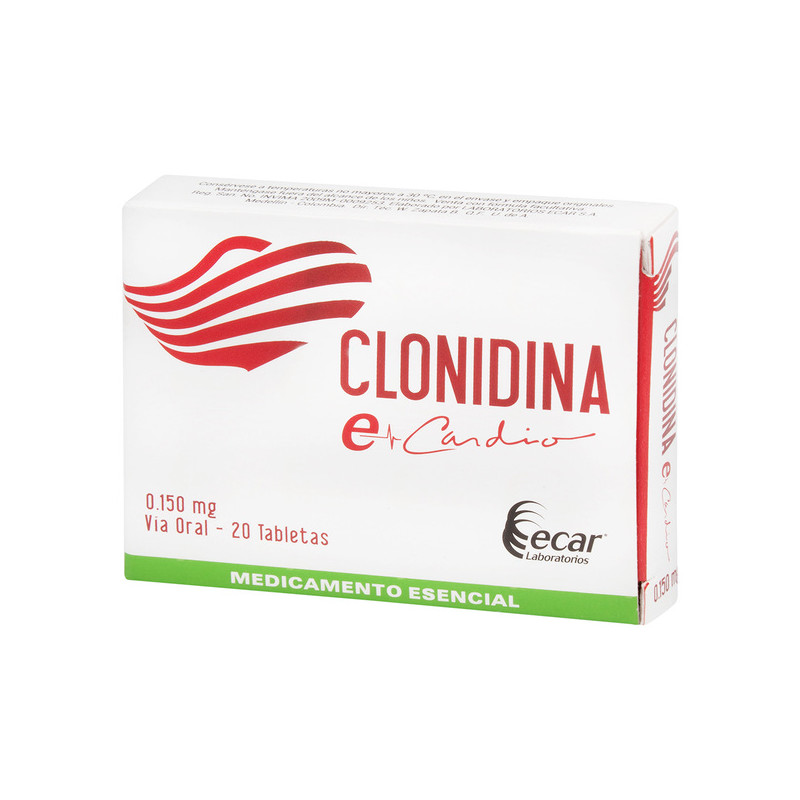 CLONIDINA 150 MG 20 TABLETAS EC