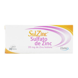 SULZINC 20 MG 30 TABLETAS