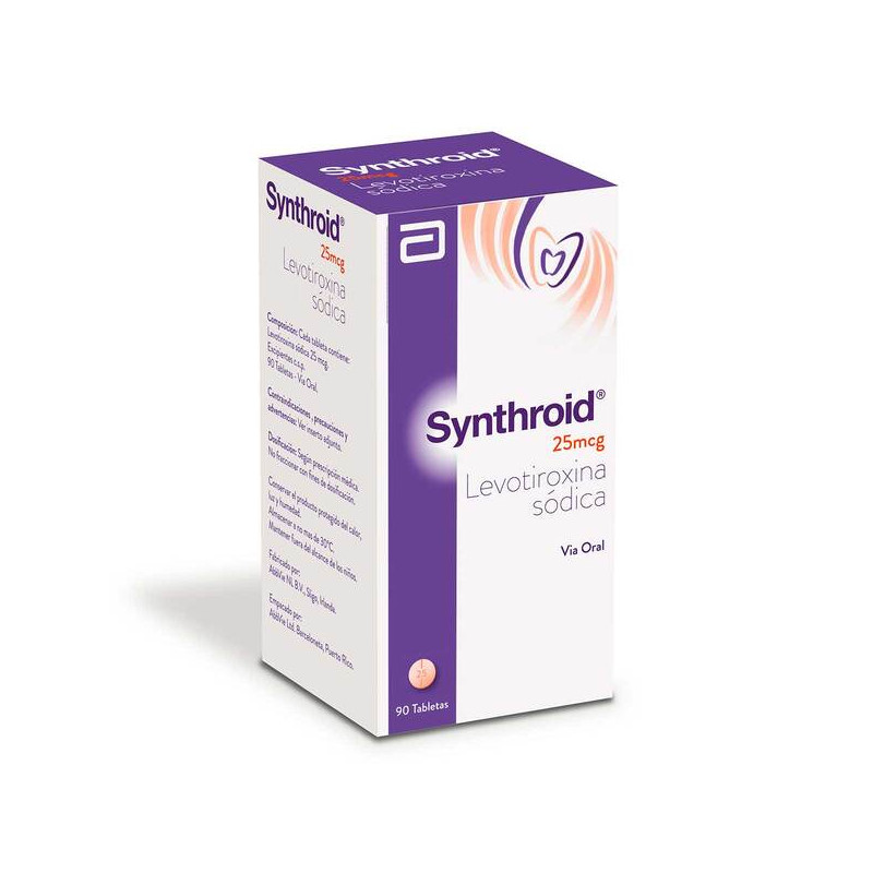 SYNTHROID 25 MCG FRASCO 90 TABLETAS