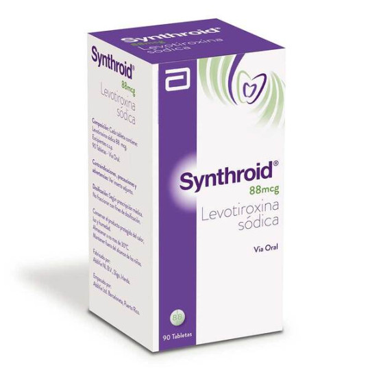 SYNTHROID 88 MCG FRASCO 90 TABLETAS