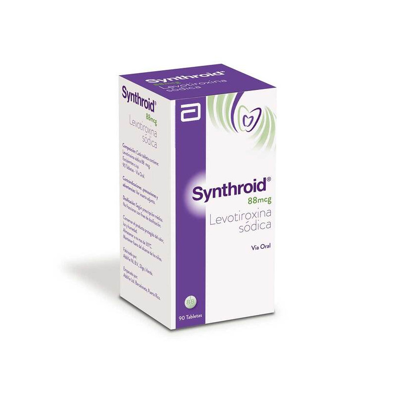 SYNTHROID 88 MCG FRASCO 90 TABLETAS