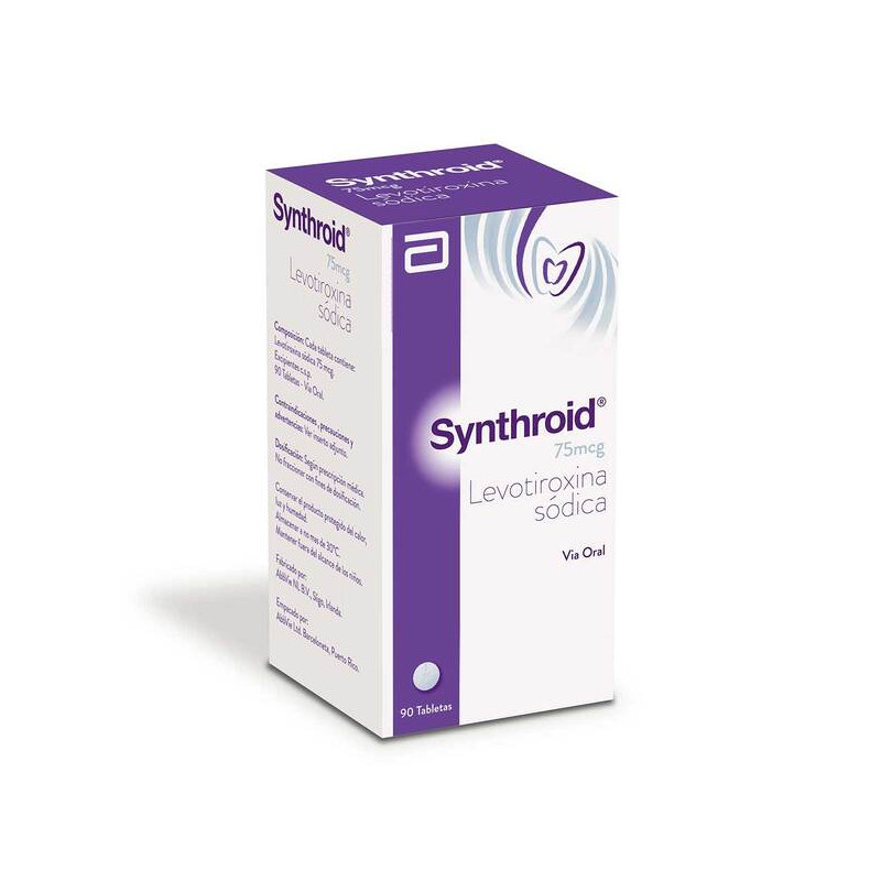 SYNTHROID 75 MCG FRASCO 90 TABLETAS