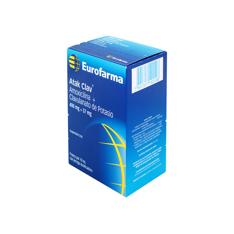 ATAK CLAV 400/57 MG FCO X 70 ML(3% )