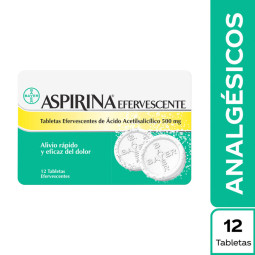 ASPIRINA EFERVESCENTE 500 MG 12 TABLETAS