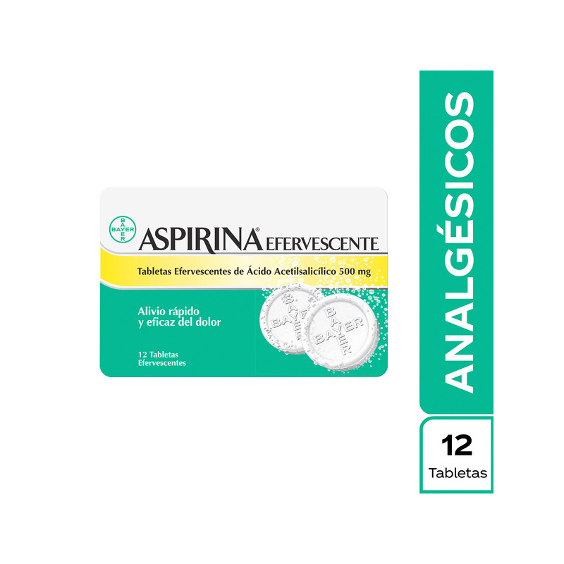 ASPIRINA EFERVESCENTE 500 MG 12 TABLETAS
