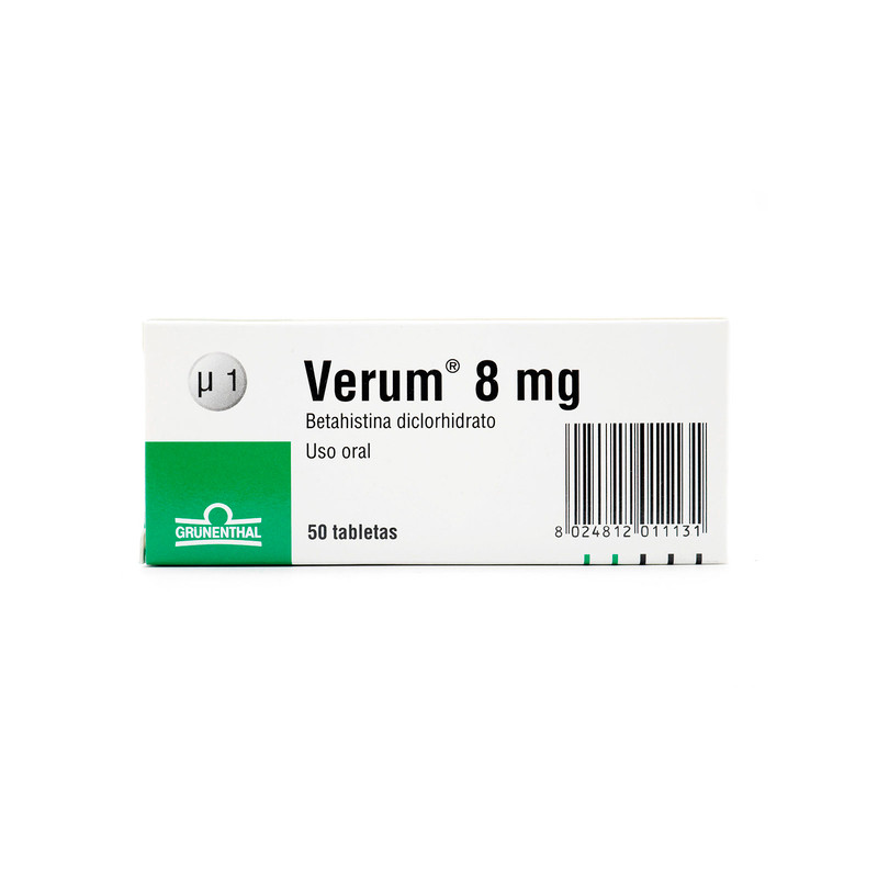VERUM 8 MG 50 TABLETAS(A)(3% )