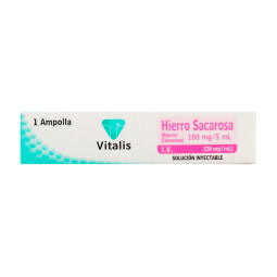 HIERRO SACAROSA 100 MG 1 AMP VT